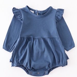 Blue Ruffled Romper